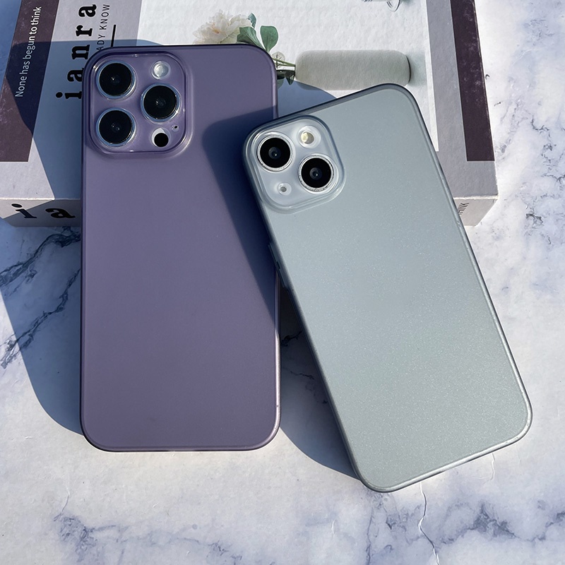 Ultra Slimกรณีสีม่วงสีเทาMatte SoftสําหรับiPhone 15Promax 15 13promax 14Promax 11 12promax 17 13 13Pro 14Pro 14Plus 11promax xs xr xsmax 12pro 16Promax 13mini 7Plus 7 8