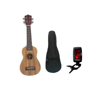 Guitar อูคูเลเล่ ลายไม้ Ukulele 21นิ้ว+แถมกะเป๋า+แถมแครื่องตั้งสายAT-200D