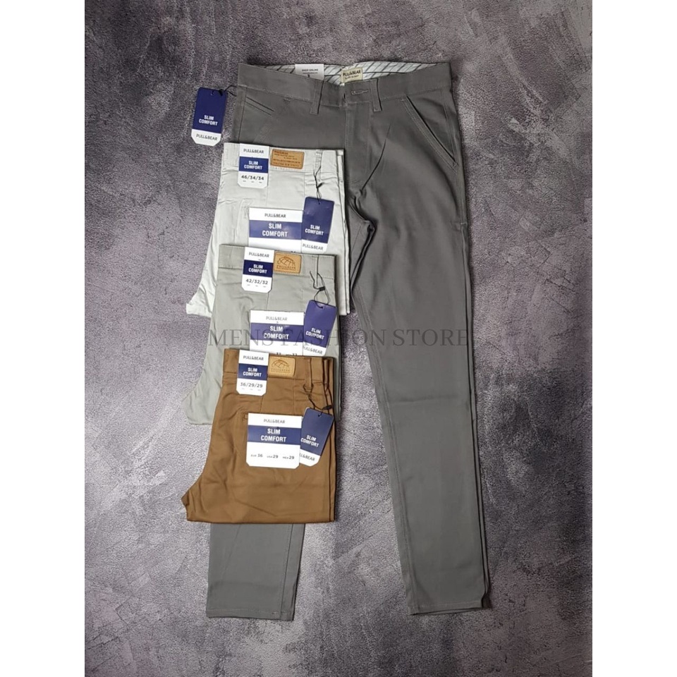 กางเกงชิโน่ ขายาว แบรนด์ PULL AND BEAR สําหรับผู้ชาย