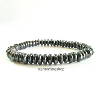 HEMATITE เฮมาไทต์แบบวงรี ขนาด 8 มม. สร้อยข้อมือหินแท้ by siamonlineshop