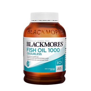 Blackmores Odourless Fish Oil 1000mg 400cap แบลคมอร์ส น้ำมันปลาสูตรใหม่ ไร้กลิ่นคาวปลา