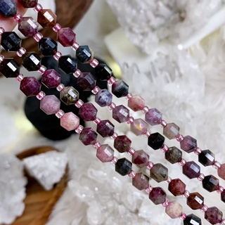 ทัวมารีน Tourmaline ทรงโอลีฟ 7 มิล หินธรรมชาติ *เส้นยาว*