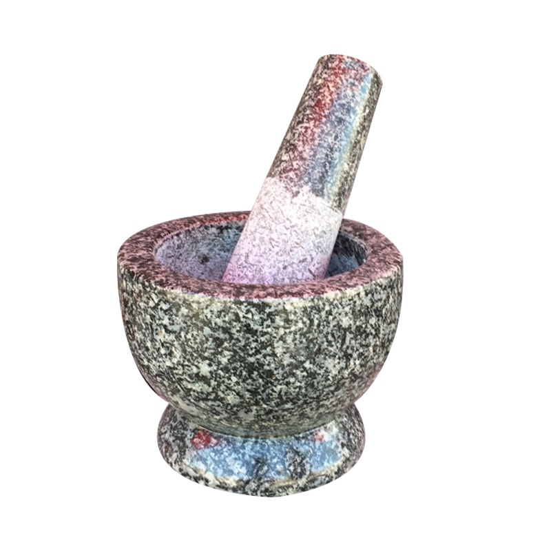 ครกหินอ่างศิลาแท้ + พร้อมสาก ขนาด4.5น้ำจิ้ม/5น้ำพริก/5.5/6/6.5/7 /7.5/8ทรงเกลี้ยง  ปลอดเชื้อรา