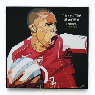 Thierry Henry เธียร์รี่ อองรี Arsenal อาร์เซนอล ปืนใหญ่ ฝรั่งเศส รูปภาพ​ติด​ผนัง​ pop art ฟุตบอล​ กรอบรูป​​ รูปภาพ