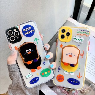 พร้อมส่งในไทย🍞เคสสำหรับ iPhone Case เคสไอโฟน เคสนิ่ม เคสไอริงขนมปังดำ เหลือง holder เคสใส griptok xr-12Promax