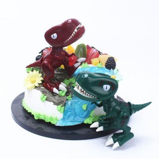 ของเล่นโมเดลไดโนเสาร์ Jurassic สีแดงสีเขียวสําหรับเด็ก