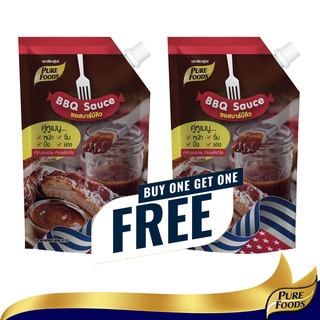 เพียวฟู้ดส์ 1 แถม 1 เพียวฟู้ดส์ ซอสบาร์บีคิวขนาด 920 กรัมอร่อยเข้มสไตล์อเมริกันเท็กซัส ทานคู่กับอะไรก็อร่อย หมัก จิ้ม ปิ้ง ย่าง ครบ จบ ในถุง