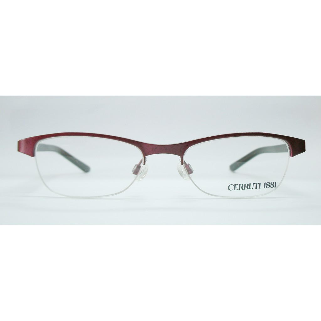 แว่นตา CERRUTI 1881 รุ่น C1241 กรอบโลหะสีแดง ก้านพลาสติกสีดำลาย