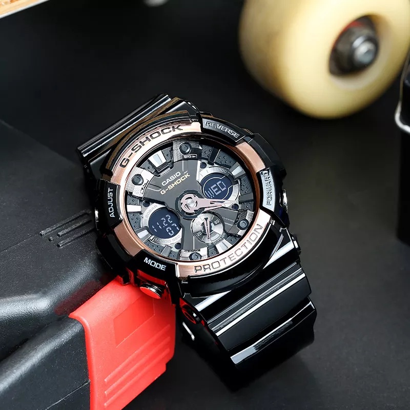 นาฬิกา Casio G-SHOCK แท้ รุ่น GA-200RG-1Aนาฬิกาผู้ชาย สายเรซิ่น สีดำ/โรสโกลด์ - แท้ 100%  ประกันศูนย