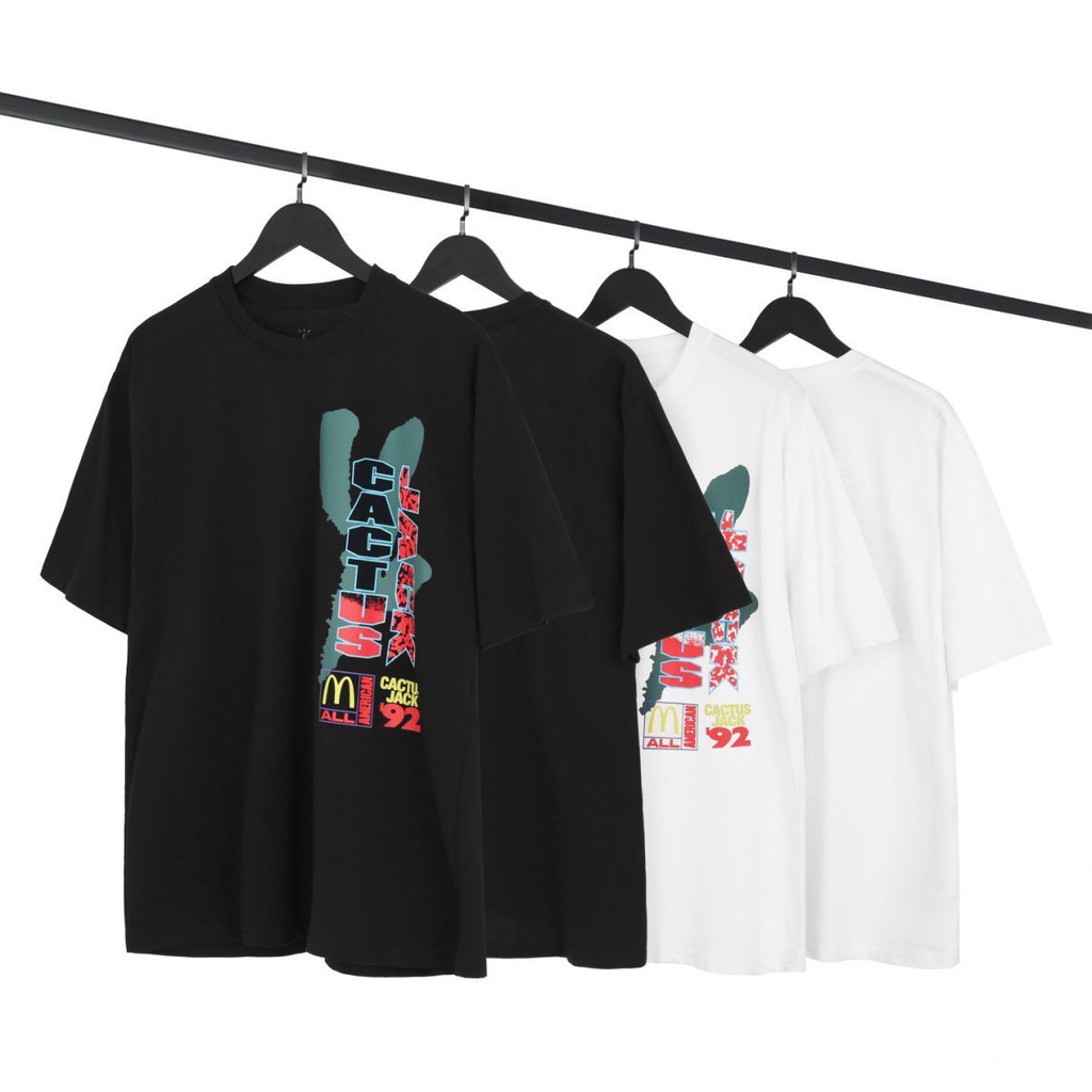 เสื้อยืดแขนสั้น พิมพ์ลาย Tris Scott McDonald's McDonald's ทรงหลวม สําหรับผู้ชาย และผู้หญิง