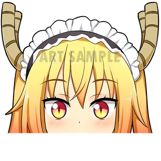 Dragon maid Tohru สติ๊กเกอร์ 2 ชิ้น สติกเกอร์ Tohru Kobayashi-san Chi no Maid Dragon Peeker Sticker Animeสติ๊กเกอร์