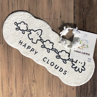 พร้อมส่ง พรมปูพื้น Happy Cloud Size 40x120cm พรมแต่งห้อง พรมมินิมอล ขนนุ่ม พื้นยางกันลื่น