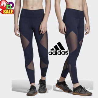 ADIDAS - ใหม่ กางเกงใส่ออกกำลังกายรัดรูปเจ็ดส่วนแทรกผ้าตาข่าย ADIDAS BELIEVE THIS HIGH-RISE WANDERLUST 7/8 TIGHTS DT4810