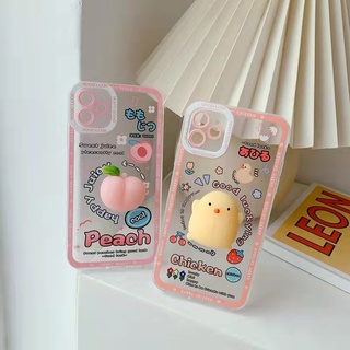 Casing Realme C53 C55 C31 C35 C21 C15 C12 Narzo 20 30A C25 C25S C20 C11 2021 9i 9 9Pro+ 8 Pro Pro+ 5 5i 5s C2 C1 Cute Cartoon Peach Duck Decompression Clear Shockproof Soft Phone Case Angel Eyes Color Painting Back Cover STD 03