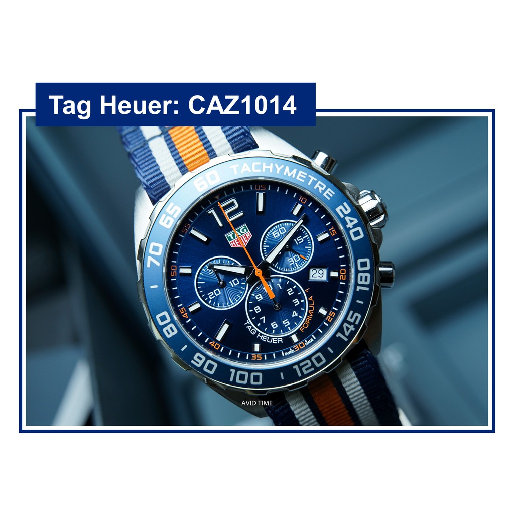 นาฬิกา แทคฮอยเออร์ Tag Heuer Formula 1 43mm ควอตซ์ จับเวลา น้ำเงิน สายเหล็ก ประกันศูนย์ CAZ1014 [Avi