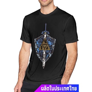 แขนสั้นcrew neckHip hop เสื้อยืดพิมพ์ เสื้อยืดแขนสั้นผู้ชาย The Legend Of Zelda Clic Mens Short-Sleeved T-Shirt Fashion