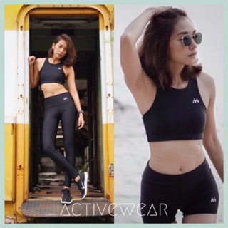 สปอร์ทบรา รุ่นคอสูง วิ่ง/โยคะ/ว่ายน้ำ/ออกกำลังกาย Sport Bra - high neck สี : Black