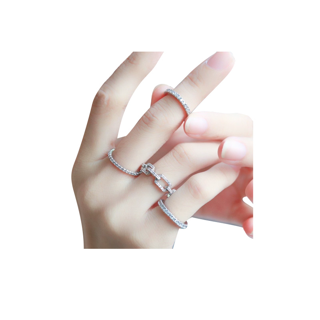 ‼️โค้ด65H5ZM ลด60฿‼️ แหวนเพชรรอบวง เพชรสวิส cz Cubic Zirconia ring แหวนชุบทองคำขาว พร้อมกล่องแหวนแบรนด์ Oopjewel