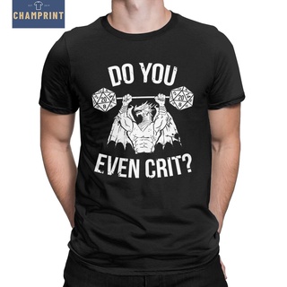 [S-5XL] เสื้อยืดแขนสั้น ผ้าฝ้ายแท้ พิมพ์ลายมังกร Do You Even Crit Ancient Swoled สไตล์วินเทจ สําหรับผู้ชาย