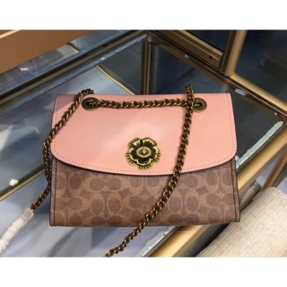 Coach Parker In Signature Canvas With Tea Rose