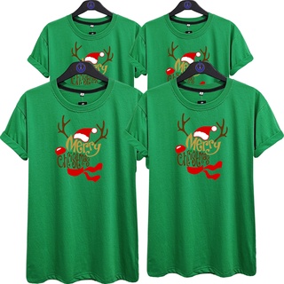 เสื้อยืดผ้าฝ้าย เสื้อยืดคริสต์มาสPRIA Christmas T-Shirt / Cap Screw Shirt B / MERRY CHRISTMAS TSHIRT / Crystent T-Shirt