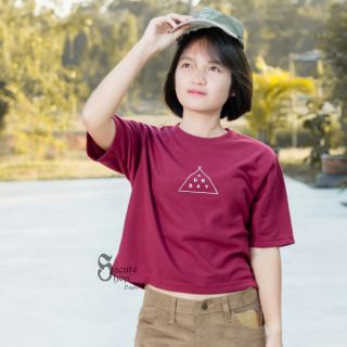 SUNDAY POLO Crop (Maroon)