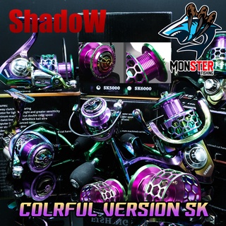 รอกตกปลา รอกสปินนิ่ง FISHING REEL COLRFUL VERSION SK1000-6000 by SHADOW (สีไทเทเนี่ยม)