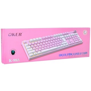 OKER K-98A Pink Evolutiom Backlit Mechanical Keyboard คีย์บอร์ดเกมมิ่ง