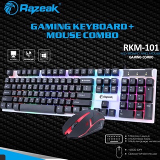 Razeak Keyboard&amp;Mouse Gaming รุ่น RKM-101 เซ็ตคู่เมาส์+คีย์บอร์ด