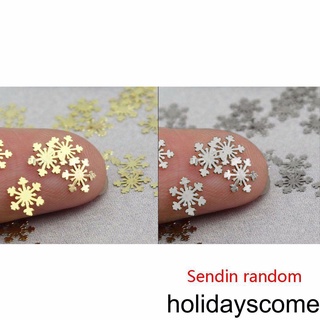 [HCLM] 100pcs Christmas Snowflake Shape Nail Art Stickers 3D Nail Tips Color Random