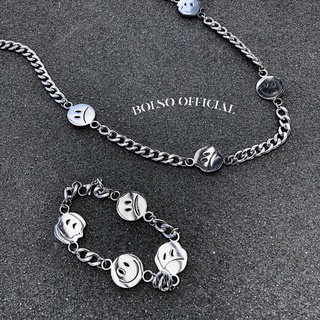 พร้อมส่ง⛓ สร้อยยิ้ม สร้อยสแตนเลส สร้อยคอแนวสตรีท สร้อยคอผู้ชาย สร้อยคอ