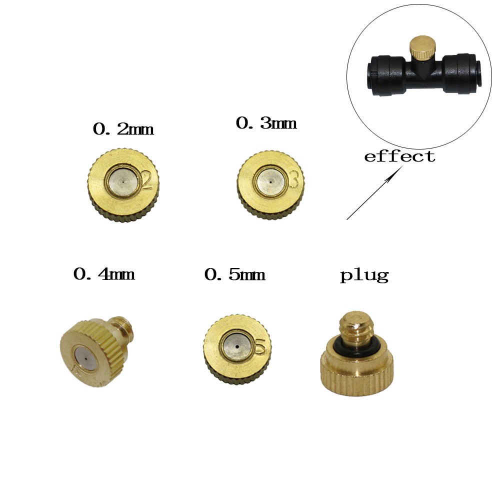10 ชิ้น 0.2 ถึง 0.5 มม. Sprayer สเปรย์แรงดันต่ําหัวฉีด 3/16 (4 มม.) Slip-Lock Connector Plug สําหรับเรือนกระจก Orchard