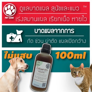 รักษาแผลสด แผลเปื่อย แผลผ่าตัด แผลกัด-ข่วน ของ หมา แมว 100ml