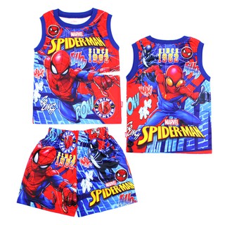 เสื้อผ้าเด็กลายการ์ตูนลิขสิทธิ์แท้เด็กผู้ชาย/ผู้หญิง SPIDER-MAN เสื้อเด็กผ้ามัน Avengers DMS243-21