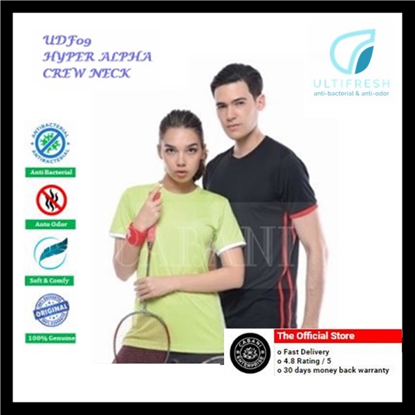 ULTIFRESH UDF09 Unisex Hyper Alpha ลูกเรือคอ Dri-Fit เสื้อยืด Anti Bacterial Anti Odor tshirt tees