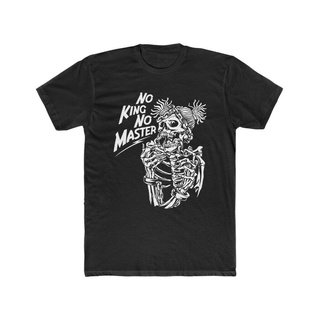 เสื้อยืดโอเวอร์ไซส์เสื้อยืดลําลอง ลาย No King No Master Skull Skeleton เข้ากับทุกการแต่งกาย สําหรับผู้ชาย 958356S-3XL