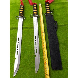 Samurai. 55 cm. ใบมีดสแตนเลสใบเจาะรุพอสวยงาม ยาวรวมด้าม55cm.