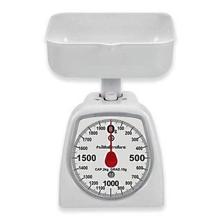 🔥ยอดนิยม!! เครื่องชั่งพลาสติก 2 กก. สีขาว Plastic Kitchen Scale 2 kg White