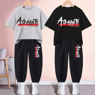 #H217+K217Bชุดเซ็ทเด็กเสื้อยืด+กางเกงขายาว ใส่ได้ทั้งเด็กชายและเด็กหญิง ลายสวยแฟชั่งนานาชาติ