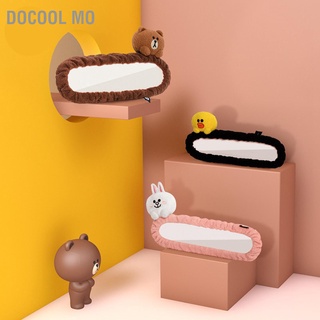 Docool Mo กระจกมองหลังรถยนต์ ผ้ากํามะหยี่ขนนิ่ม ลายการ์ตูนน่ารัก อุปกรณ์เสริมตกแต่งภายในรถยนต์