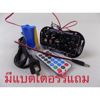 แอมป์จิ๋วมีไมล์30Wมีบลูทูธใส่แบตเตอรี่พกพาได้(แถมแบตเตอรี่)