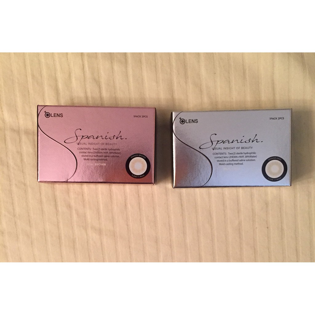 พร้อมส่ง contact lens OLENS  Spanish Series รายเดือน สีน้ำตาล เทา 0.00