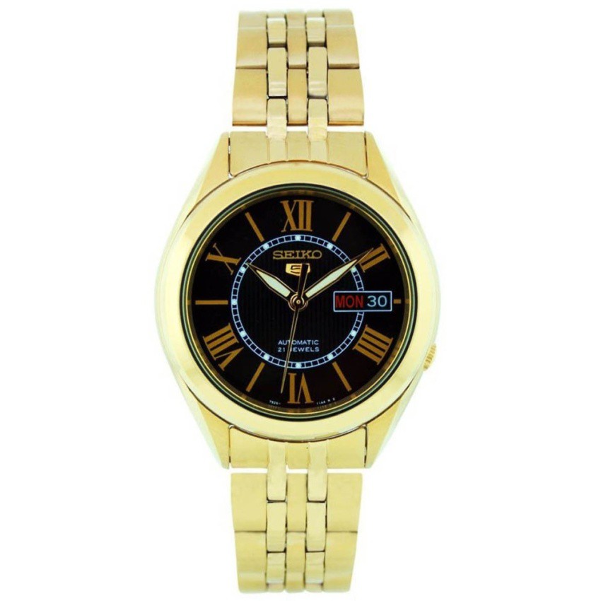 Seiko 5 Sports Automatic นาฬิกาข้ิอมือผู้ชาย Gold/Blackรุ่นSNKL40K1
