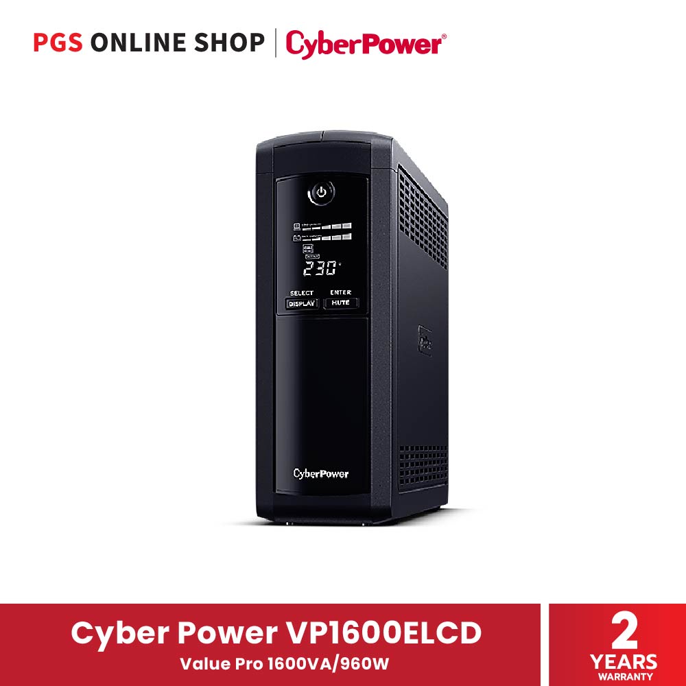 CyberPower VP1600ELCD เครื่องสำรองไฟ Line Interactive 1600VA|960W