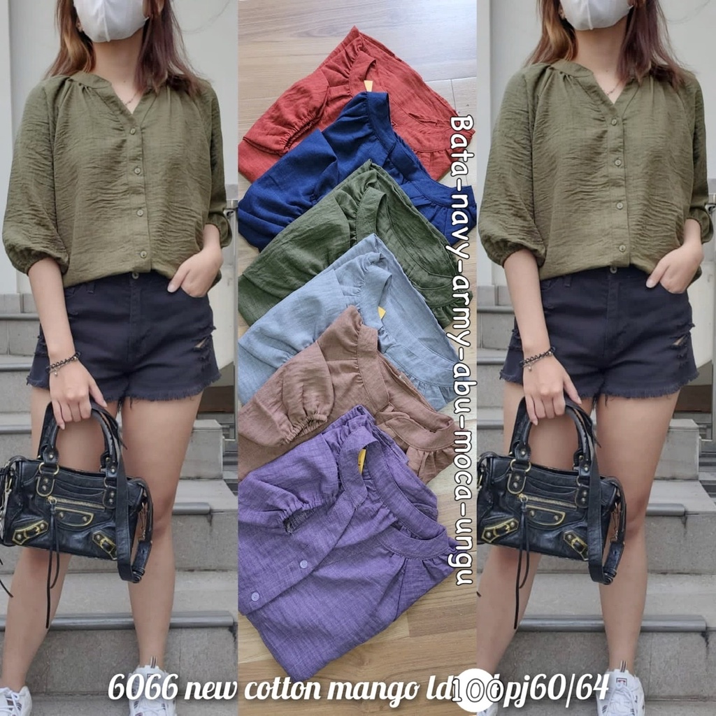 ใหม่ผ้าฝ้ายเสื้อสาวมะม่วง 6066
