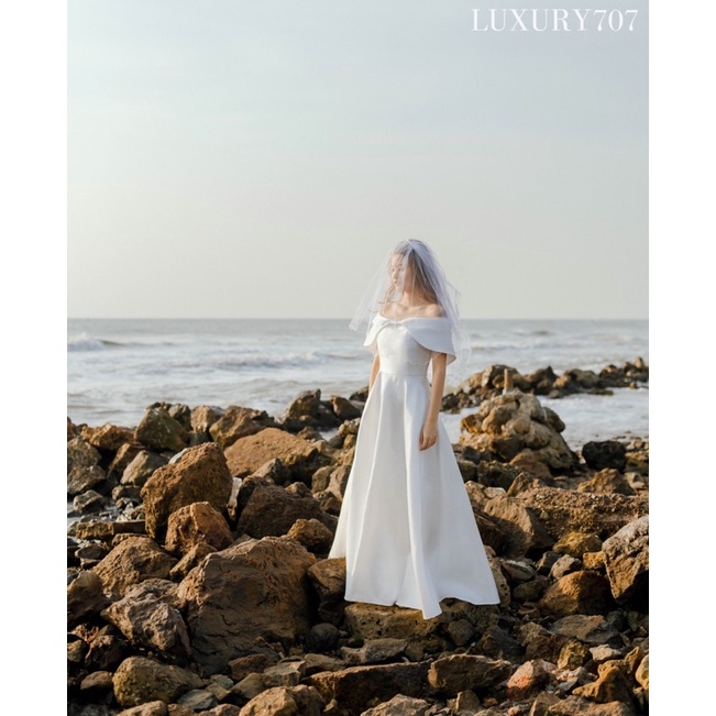 VO0263  สไตล์เจ้าสาวมินิมอล plus size ชุดไปงานแต่ง ชุดออกงาน เดรสเพื่อนเจ้าสาว [LUXURY707] ราคา ถูกที่สุด ดีลบีเคเค แกลเลอรีภาพที่ 9