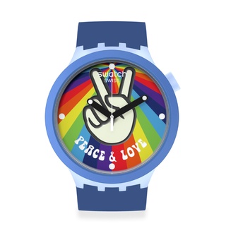 Swatch นาฬิกาผู้ชาย PEACE HAND LOVE รุ่น SB03N105