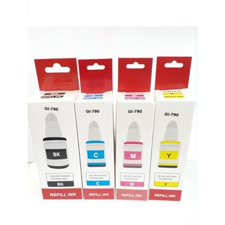 หมึกเติมอิงค์เจ็ท 4 สี 790 CMYK รุ่น GI-790 BK, GI-790 C, GI-790 M, GI-790 Y Cyan/Magenta/Yellow/Black