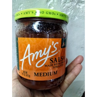 Amy Salsa Medium ซอสมะเขือเทศ ผสมหัวหอมและกระเทียม ชนิดเผ็ดกลาง 417g.