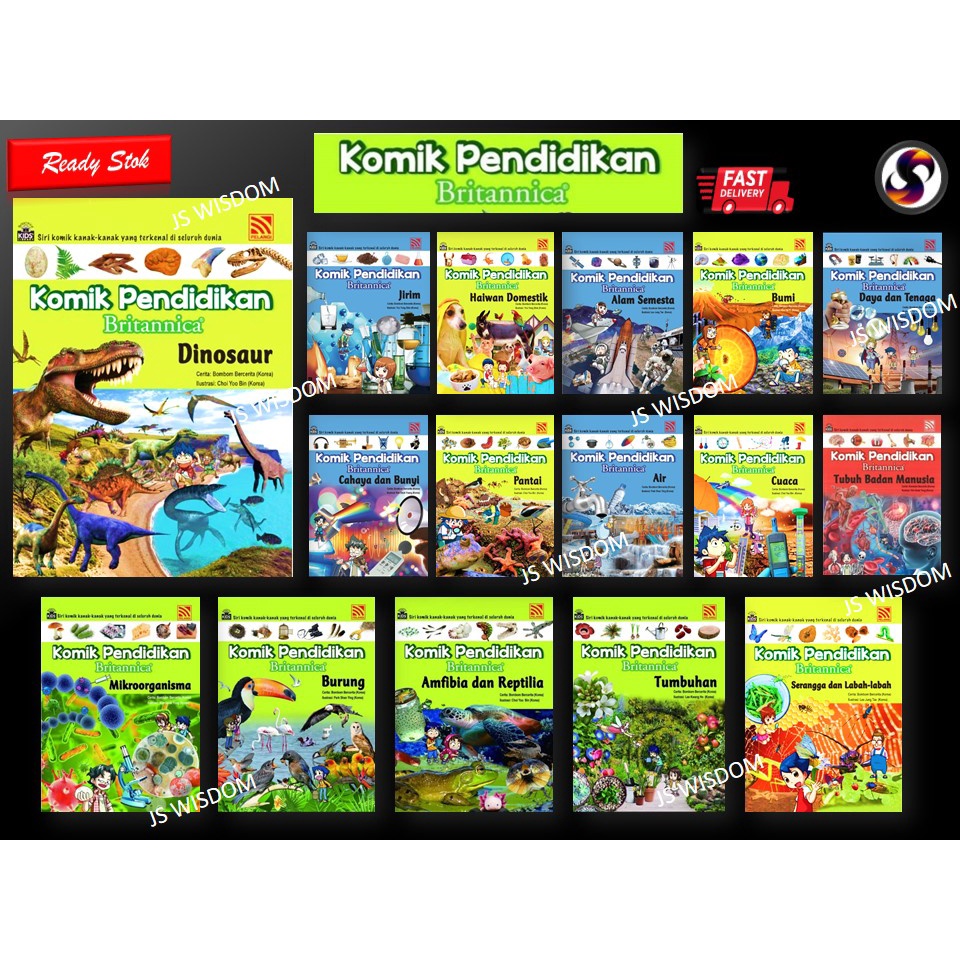 BRITANICA EDUCATIONAL COMICS 1-40 - การ์ตูนเด็ก/DINO-CUACA-PANTAI-ALAM UNIVERSE-JIRIM-BIRD